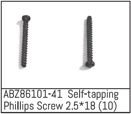 Absima Self-tapping Phillips Screw 2.5*18 - Mini AMT (10 St.) ABS-ABZ86101-41