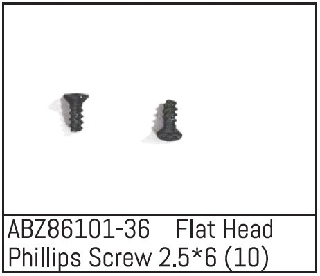 Absima Flat Head Phillips Screw 2.5*6 - Mini AMT (10 St.) ABS-ABZ86101-36