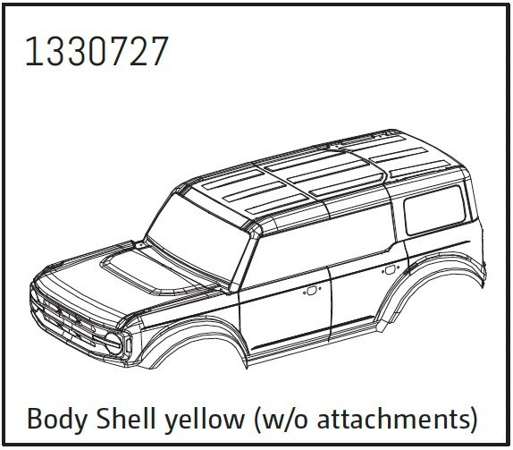 Absima Karosserie gelb (ohne Anbauteíle) - BronX ABS-1330727