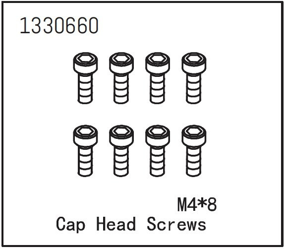 Absima Zylinderkopfschrauben M4*8 (8 St.) ABS-1330660