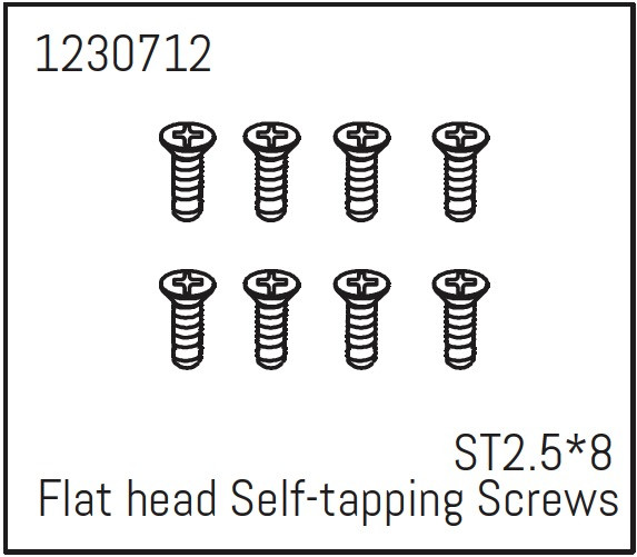 Absima Flachkopfschrauben selbstschneidend ST2,5*8 (8 St.) - Khamba