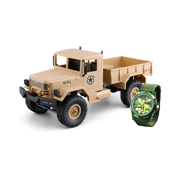 U.S. Militär Truck 4WD 1:16 RTR sandfarben + Uhr