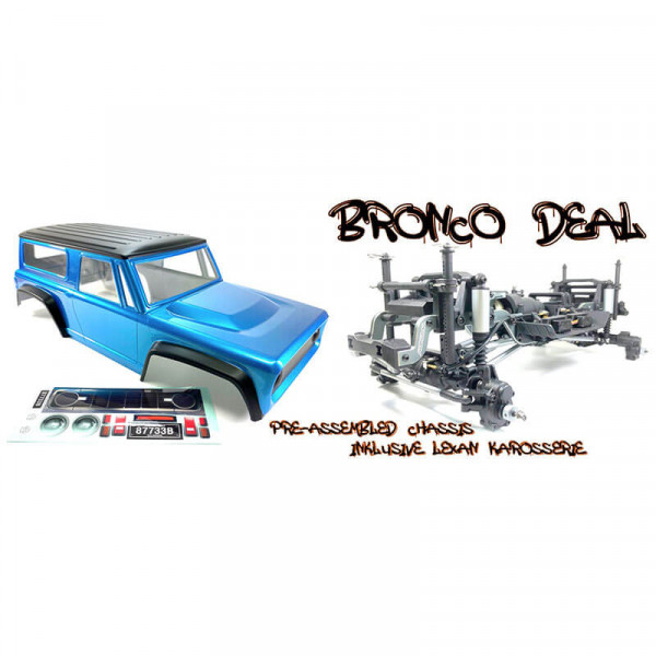 Absima RC Crawler 1:10 CR3.4 vormontiertes Chassis und Bronco Style Body 12014-Blau
