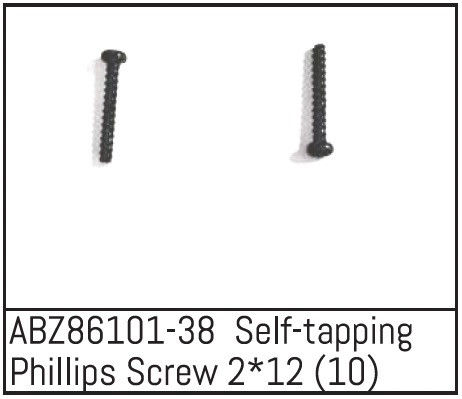 Absima Self-tapping Phillips Screw 2*12 - Mini AMT (10 St.) ABS-ABZ86101-38