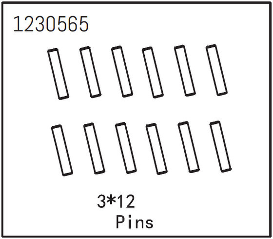 Absima Pins 3*12 (12 St.)