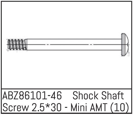 Absima Shock Shaft Screw 2.5*30 - Mini AMT (10 St.) ABS-ABZ86101-46