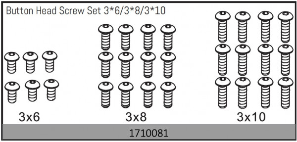 Absima Kopfschraubenset 3*6/3*8/3*10 Mamba Rock Racer 1/7 ABS-1710081