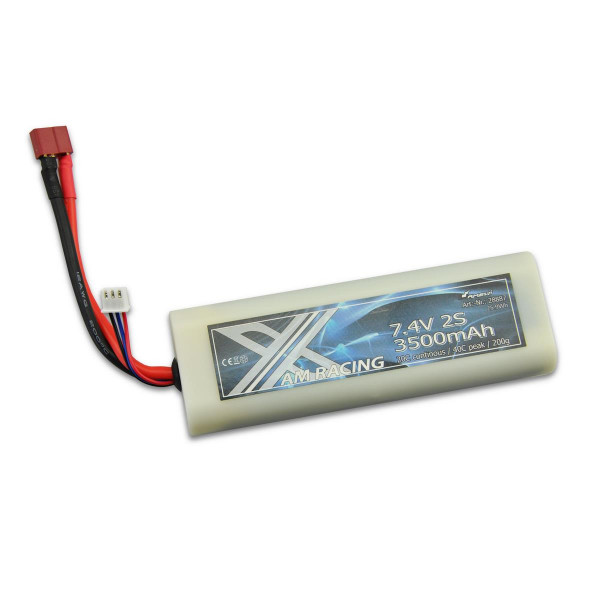 LiPo Akku 2S 7,4V 3500mAh 20C Hardcase rund, DEANS