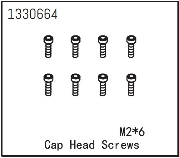 Absima Zylinderkopfschrauben M2*6 (8 St.) ABS-1330664