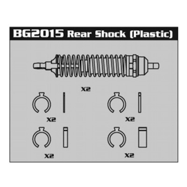 BG2015 14mm Stoßdämpfer hinten Shocks (Plastic) rear, 125mm L