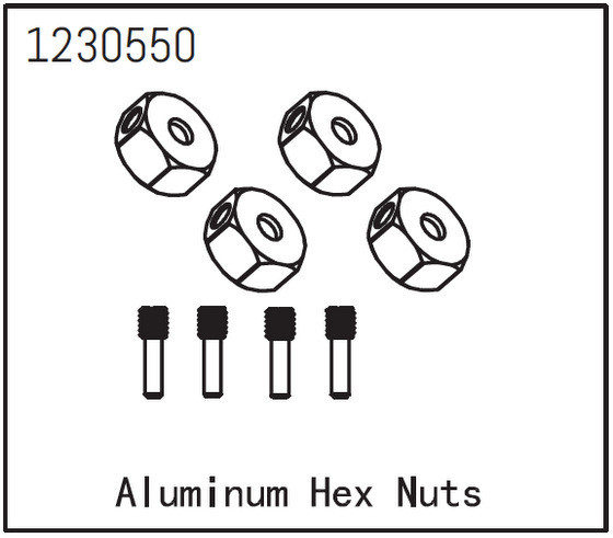 Absima Aluminium Sechskantmutter (4 St.)