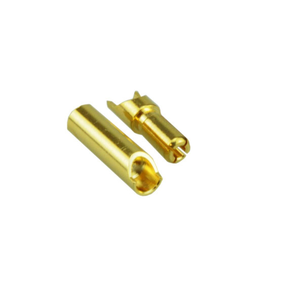 4mm Goldkontakt geschlitzt Stecker & Buchse