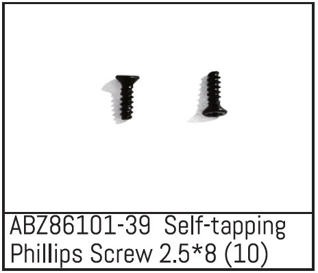 Absima Self-tapping Phillips Screw 2.5*8 - Mini AMT (10 St.) ABS-ABZ86101-39