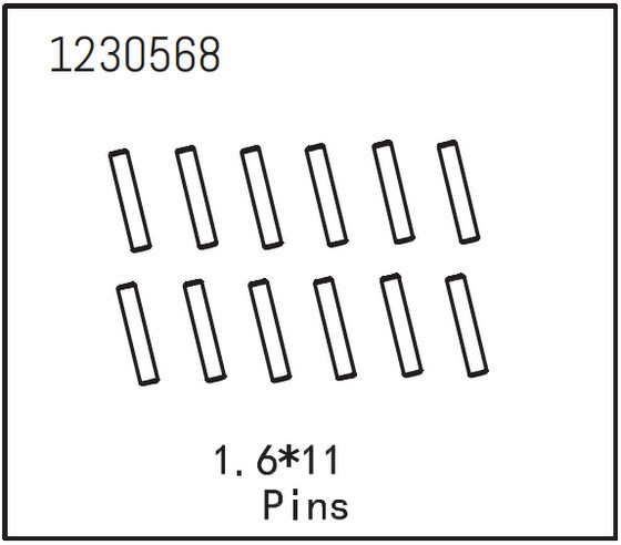 Absima Pins 1.6*11 (12 St.)