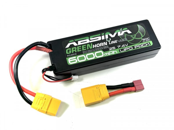 Absima LiPO 7,4V 2S 6000mAh 50C Greenhorn Vol.2 HC XT90/T-Plug