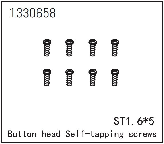 Absima Flachkopfschraube selbstschneidend ST1.6*5 (8 St.) ABS-1330658