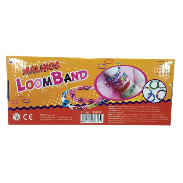 Malinos Loom Bands Starterset Loom/750 Bands/24 Clips/Nadel