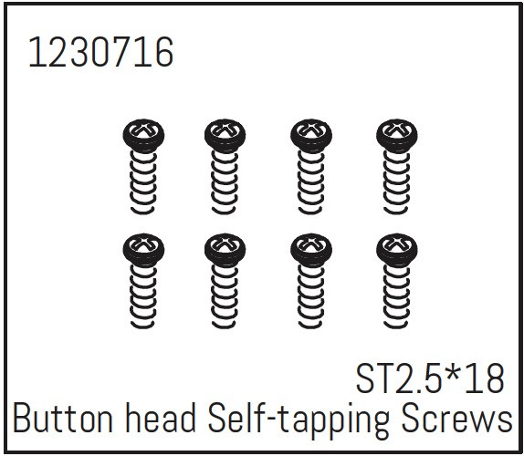 Absima Rundkopfschrauben selbstschneidend ST2.5*18 (8 St.) - Khamba