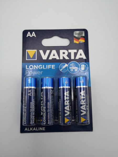 Varta AA Longlife Power LR06 Alkaline 4er Blister 1,5V 4008496810321 ehem. High Energy Taschenlampe, Spielzeug